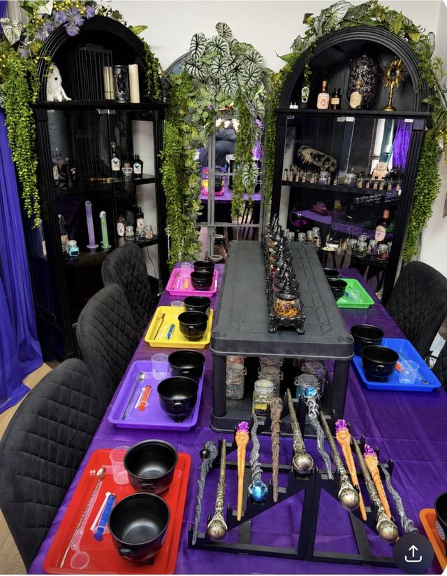 The potion room laid out ready for a party