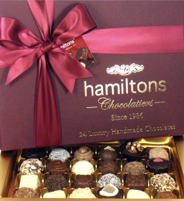 A box of luxury handmade chocolates